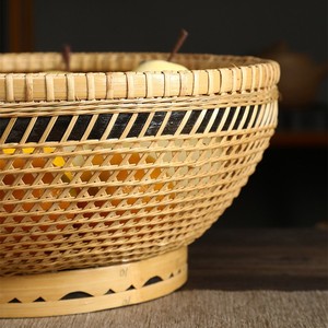 <b>Bamboo</b> Woven Fruit Basket Round Handmade Kitchen Food <b>Container</b> - Product Image 4