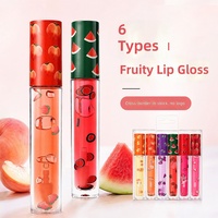 Offre Spéciale : Kit de 6 Gloss à Lèvres Mat Scintillant Imperméables, Végétaliens, Hydratants à la Céramide, Parfum Fruité, Transparent et Repulpant