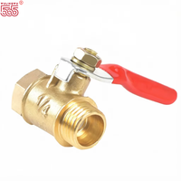 Robinet à bille pneumatique en laiton avec poignée rouge, raccord NPT 1/4 pouce, connecteur de sortie pour pompe à air, interrupteur de compresseur d'air pour média aqueux, OEM