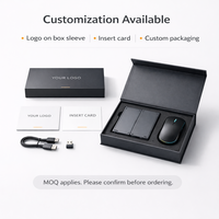 Set Hadiah Mini Kantor Mobile Ultra Tipis Keyboard Lipat dengan Touchpad + Mouse Nirkabel Dual-Mode Pilihan Kotak Hadiah Tersedia