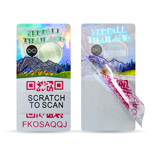 Tùy chỉnh in ấn an ninh mã QR <span class=keywords><strong>Scratch</strong></span> <span class=keywords><strong>Off</strong></span> Holographic Sticker nhãn giấy chứng nhận 3D dán ba chiều - Product Image 6