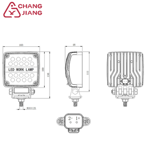 CJTD 시리즈 하이 퀄리티 20W 18 램프 사각 <span class=keywords><strong>LED</strong></span> 작업등 야외 트럭 굴삭기 조명 주로 만든 자동차 조명 액세서리 - Product Image 5