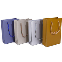 Petit emballage recyclable multicolore personnalisé pour bijoux et lunettes sac en papier d'art épais avec poignée d'impression de logo publicitaire