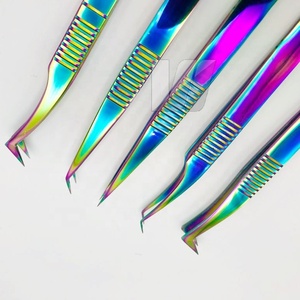 แหนบปลายขนตาสำหรับต่อขนตาแหนบสเตนเลสสีรุ้งทรงแหลมทนทานแบบญี่ปุ่นชั้นเยี่ยม - Product Image 6