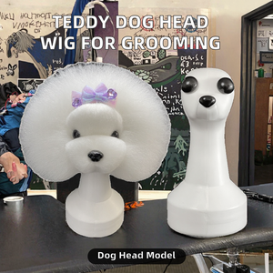 Cabeza de Perro de Peluche Simulada para Práctica de Estética Canina, con Peluca de Nailon Fácil de Usar para Prácticas de <span class=keywords><strong>Corte</strong></span> con Tijeras, Caja de Peluquería Canina - Product Image 2