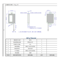 Altoparlante KBE-3525B 35*25MM con Magnete al Neodimio, Impermeabile IP67, Tecnologia Dinamica, 8,2W, 80-110dB, 96 Ore di Riproduzione, Fori per Montaggio a Vite