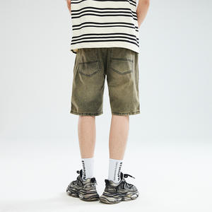 <span class=keywords><strong>Pantalones</strong></span> <span class=keywords><strong>Vaqueros</strong></span> Anchos de Mezclilla para <span class=keywords><strong>Hombre</strong></span> de Alta Calidad, Estilo Vintage Urbano con Acabado Desgastado y Roturas - Product Image 4