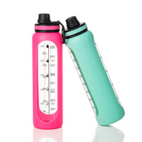 Bouteilles d'eau en verre borosilicate à double paroi, sans BPA, 500 ml, 650 ml, 1000 ml, pour boire directement, écologiques, avec infuseur à fruits et thé, pour les voyages