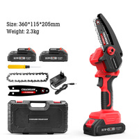 6 "Mini scie à chaîne électrique portative batterie alimentation sans fil tronçonneuse jardin arbre fruitier élagage scies Portable outils de coupe de bois