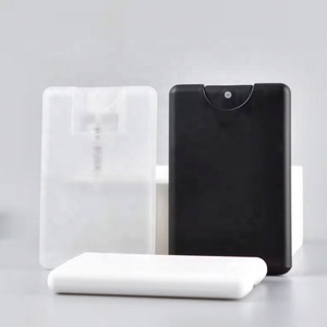 Wholesale <b>Pocket</b> Perfume Bottle 20ml Empty Transparent White Black Square Shape Credit Card Sanitizer Hand Spray Bottles - Product Image 2
