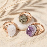 Bague en laiton plaqué or rose, faite à la main, vintage, ovale, avec pierre Druzy verte, bijoux de mariage et de fiançailles pour femmes
