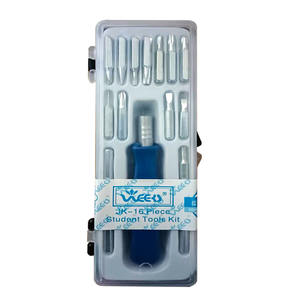 Jeu de tournevis ménagers 16 en 1, boîte carrée, embout à tête plate, nickelé, magnétique, isolé, kit d'outils de bricolage - Product Image 2