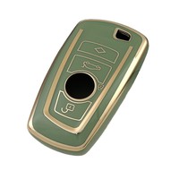 Funda Protectora de TPU Suave para Llave Inteligente de BMW Serie 3, Serie 5, X1, X3, X5, Borde Dorado, Resistente a Arañazos, Proveedor al por Mayor