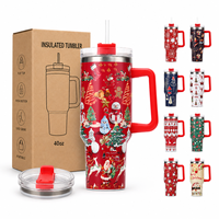 Mug isotherme personnalisé de Noël 40 oz avec bec verseur, grande capacité, pour les fêtes de bureau et la vente au détail saisonnière
