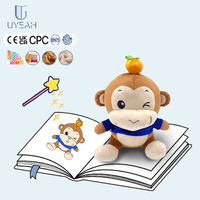 Uyeah EN71/CPC Peluche singe rouge mignon personnalisée avec poils, singe orange, animal en peluche de dessin animé, poupées singes rieurs
