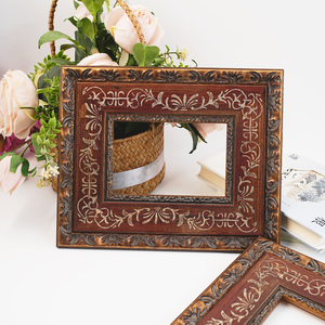 Art mural encadré en bois fait main, personnalisé, écologique, de style <span class=keywords><strong>baroque</strong></span> européen, rouge et vert, avec impression en relief et livraison rapide - Product Image 4
