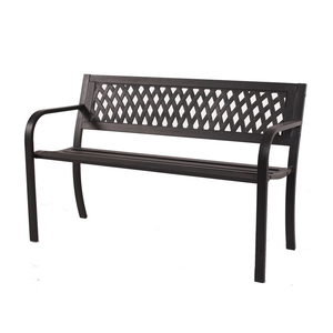 Banc double d'extérieur traditionnel en acier pour jardin, plage, parc, patio - Utilisation scolaire et hospitalière - Product Image 2