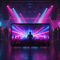 Table de DJ pliable à LED P2.6 3.91mm 500x1000mm, façade de cabine DJ, mur vidéo LED pliable à 6 côtés pour cabine DJ