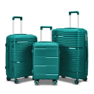 Grüne farbe 2024 pp gepäck reisetaschen-sets 4-teiliges set 14/20/24/28 zoll langlebig amerikanischer markt pp reisetaschen-sets