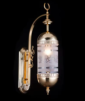 Lampe murale en fer de style islamique arabe dorée personnalisée, décoration de mosquée, lampe pour église