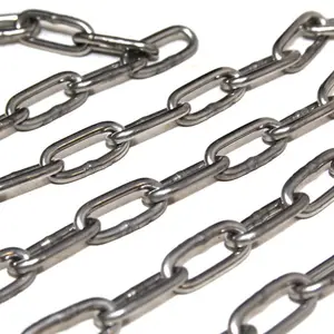 High Quality 316 Stainless Steel Safety Link Chain For Swing Germany Standard Proof Coil Link Chain DIN763 Long Link Chain