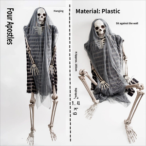 Esqueleto de Calavera de Halloween, Simulación de Cuerpo Humano, Plástico, Decoración para Casa Embrujada, Habitación Secreta, Prisionero, Esqueleto Humano - Product Image 2