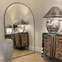 Miroir sur pied moderne personnalisé pour chambre à coucher, grand miroir de corps entier avec support, miroir sur pied encadré en aluminium, miroir de dressing pleine grandeur