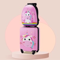 Valise Enfants à 4 Roues Bagage Cabine pour Enfants Chariot de Voyage pour Extérieur et Déplacements