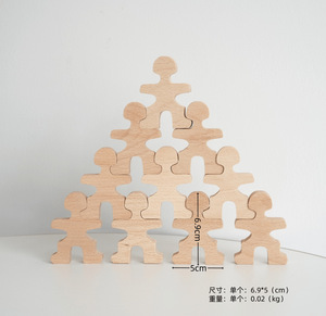 Faggio blocchi di legno giocattoli da costruzione Set di sollevamento pesi uomo di legno impilamento pioli bambole per bambini gioco educativo - Product Image 3