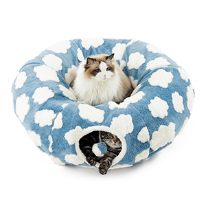 Lit pour chat pliable personnalisé en forme de lune pleine, en velours Shu, avec tapis central, jouet pour chat Sharp, multifonctionnel, toutes saisons - Product Image 1