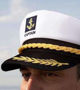 قبعة كابتن يخت، قبعة بحار، قبعة ضابط بحري للبالغين، إكسسوار حفلات، مصنوعة من البوليستر/القطن - Product Image 5
