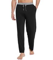 Liquidation de stock – Pantalons de pyjama décontractés en bambou pour hommes, bleu uni, prêts à être expédiés – Vente en gros de vêtements de nuit