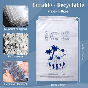 Bolsas de plástico biodegradables para cubitos de hielo, embalaje de 1Kg, 2Kg, 10Kg, 20 Libras con cordón - Product Image 4