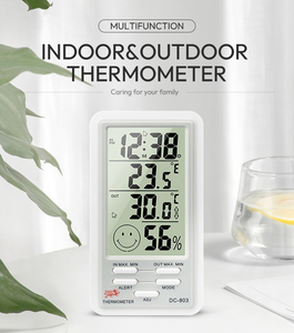 DC-803 kỹ thuật số Nhiệt ẩm kế trong nhà ngoài trời nhiệt độ độ ẩm màn hình với đồng hồ báo thức & Max/Min Bộ nhớ-Nhà Thông Minh - Product Image 2