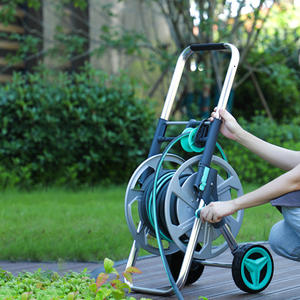 Chariot à enrouleur de tuyau en métal Mouvement portable longue durée et durable avec grand tuyau de rembobinage de roue avec tuyau antigel de rail de guidage - Product Image 4