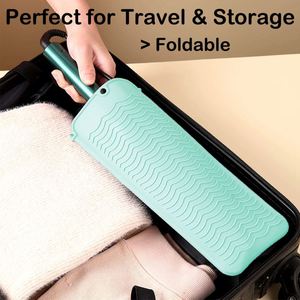 Alfombrilla de Silicona Resistente al Calor para Rizador de Pelo, con Orificio para Colgar, Bolsa de Almacenamiento Reutilizable, Práctica Herramienta de Peinado para Viajes - Product Image 3