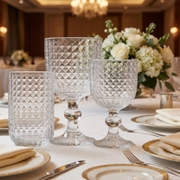 StarLuckINT – Verres à pied en cristal transparent taillés comme des diamants, gobelets à eau et à vin pour mariages et événements