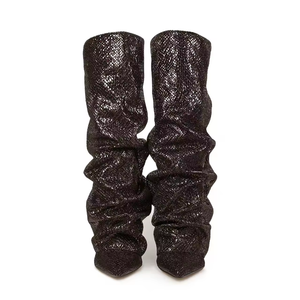 Botas Sexys de Alta Calidad para Mujer, Botines Largos con Punta en Pico, para Damas, Moda, Zapatos Casuales para Mujer para Exteriores - Product Image 4