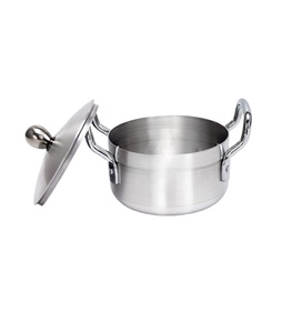 Batterie de cuisine <span class=keywords><strong>en</strong></span> aluminium poli au sable, 6 pièces, 16-28 cm, avec couvercles, très demandée sur le marché ouest-africain - Product Image 1