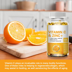 OEM ODM 비타민 <span class=keywords><strong>C</strong></span> 및 아연 보충 소프트젤 캡슐 (성인용)-항산화 및 면역 지원 120캡슐/병 - Product Image 3