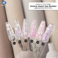 HEMA & TPO Free Good Quality Hollow Heart Gel Builder Heart Shape Sequins Nail Extension Gel Clear Glitter Hard Nails Gel OEN