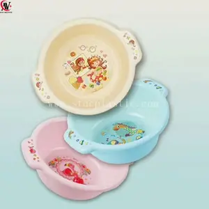 plastic cartoon Cute Pink Bowl Round Plastic Washing Pan with handle for kids S