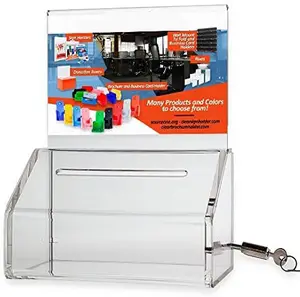 Caja de regalo de acrílico transparente con cerradura, alta calidad, moderna, para supermercado y escuela, venta al por mayor