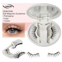 Ensemble de cils magnétiques souples avec applicateur, faits à la main, doux et réutilisables, vente en gros, sans colle, personnalisables avec logo