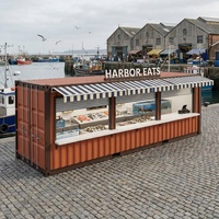 Kiosque à fruits de mer de 30 pieds, bar à café, unité de vente alimentaire modulaire et mobile, restaurant préfabriqué en bord de mer pour port et marina