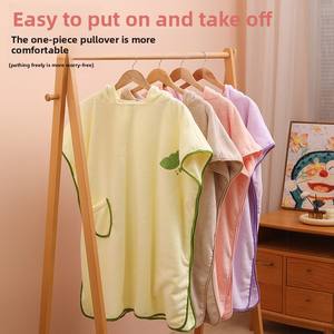 New Adult <b>Bathrobe</b> Large and Long <b>Hooded</b> Wearable Yukata Quick-Dry and Absorbent Compressed Towel for Home Use - Product Image 2