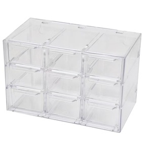 กล่องเก็บของแบบใส 9 ช่อง 6 ช่อง สำหรับเก็บเครื่องประดับ เครื่องสำอาง อุปกรณ์เครื่องเขียน กล่องจัดระเบียบโต๊ะทำงาน ทรงสี่เหลี่ยม - Product Image 5