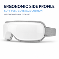 Masque de massage oculaire sans fil à marque privée avec pression d'air, compresse chaude, vibration, musique, pliable et rechargeable pour le soin des yeux
