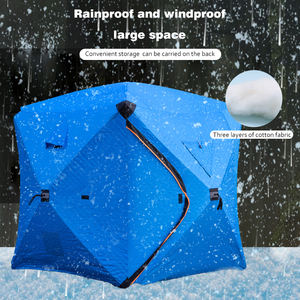 Tente de pêche sur glace en coton, cubique à double porte, épaisse, de luxe en hexagone, Oxford 210D, pour 6 à 8 personnes, hiver - Product Image 5