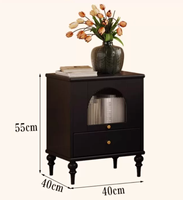 Table de chevet en bois massif de style ancien, écologique, durable, faite à la main, style américain, petite taille, meubles de chambre à coucher, hôtel